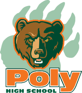 Riverside Poly High School bear mascot logo